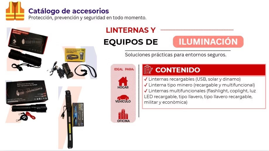 Linternas y equipos de iluminación