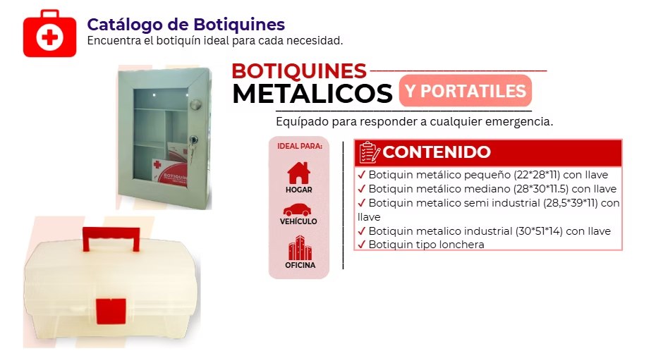 Botiquines metálicos y portátiles