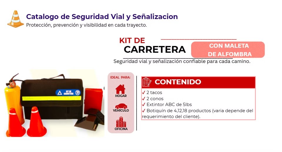 Kit de carretera con maleta